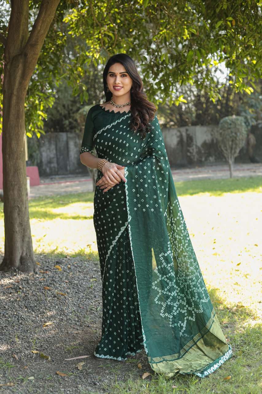 BHANUMATI BY ASLIWHOLESALE DESIGNER PURE BANDHEJ SILK SAREES-00125