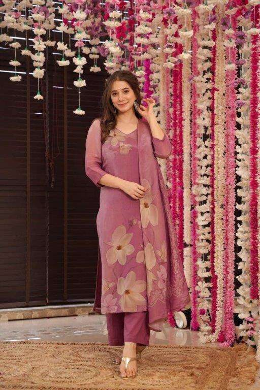 BHUMI BY ASLIWHOLESALE DESIGNER PURE VISCOSE SILK PRINTED DRESSES-00264