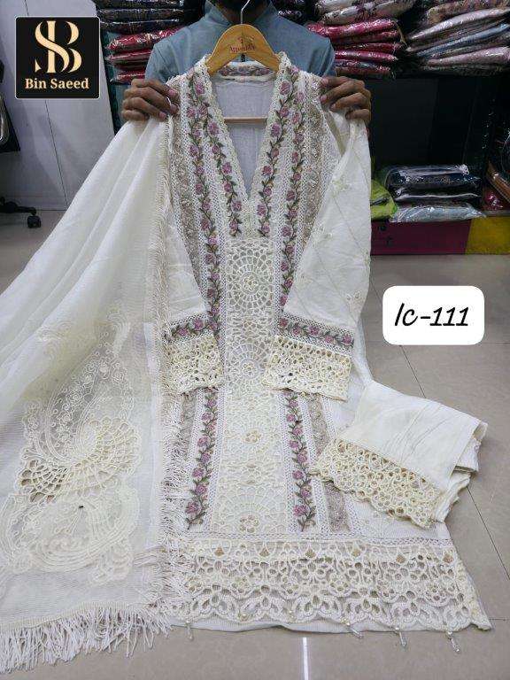 BIN SAEED 111 BY ASLIWHOLESALE DESIGNER PURE FANCY EMBROIDERY DRESSES-00272