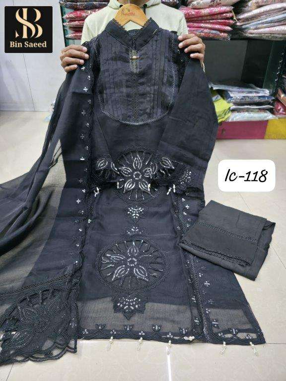 BIN SAEED 118 BY ASLIWHOLESALE DESIGNER PURE ROYAL SILK EMBROIDERY DRESSES-00272