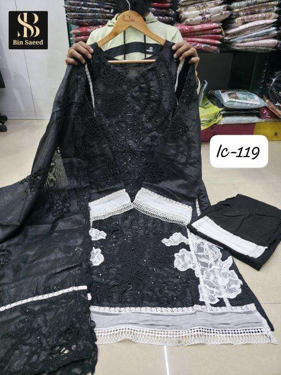 BIN SAEED 119 BY ASLIWHOLESALE DESIGNER PURE ROYAL SILK EMBROIDERY DRESSES-00272
