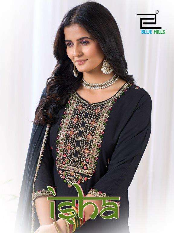 BLUE HILLS ISHA 1001 TO 1006 SERIES PURE RAYON EMBROIDERY DRESSES-00099