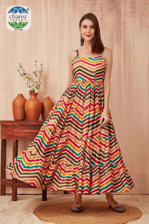 CHANSI TRENDZ CT-278 PURE SILK PRINTED KURTI-00303