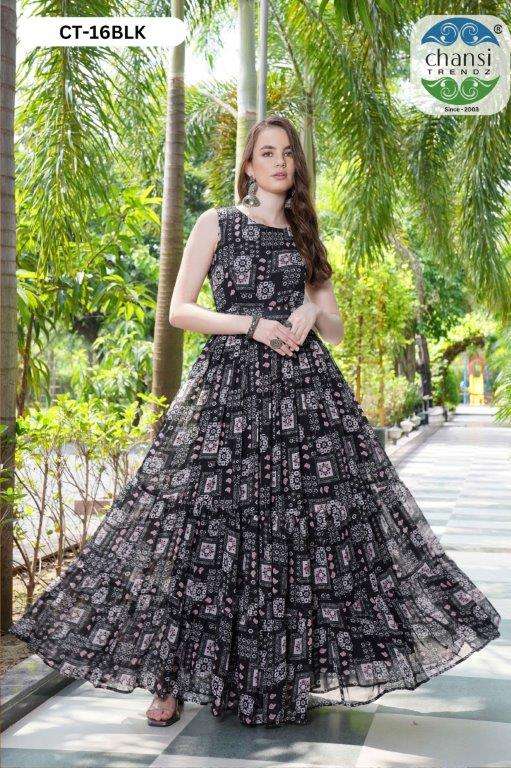 CHANSI TRENDZ GLAMOURS PURE GEORGETTE PRINTED KURTIS-00303