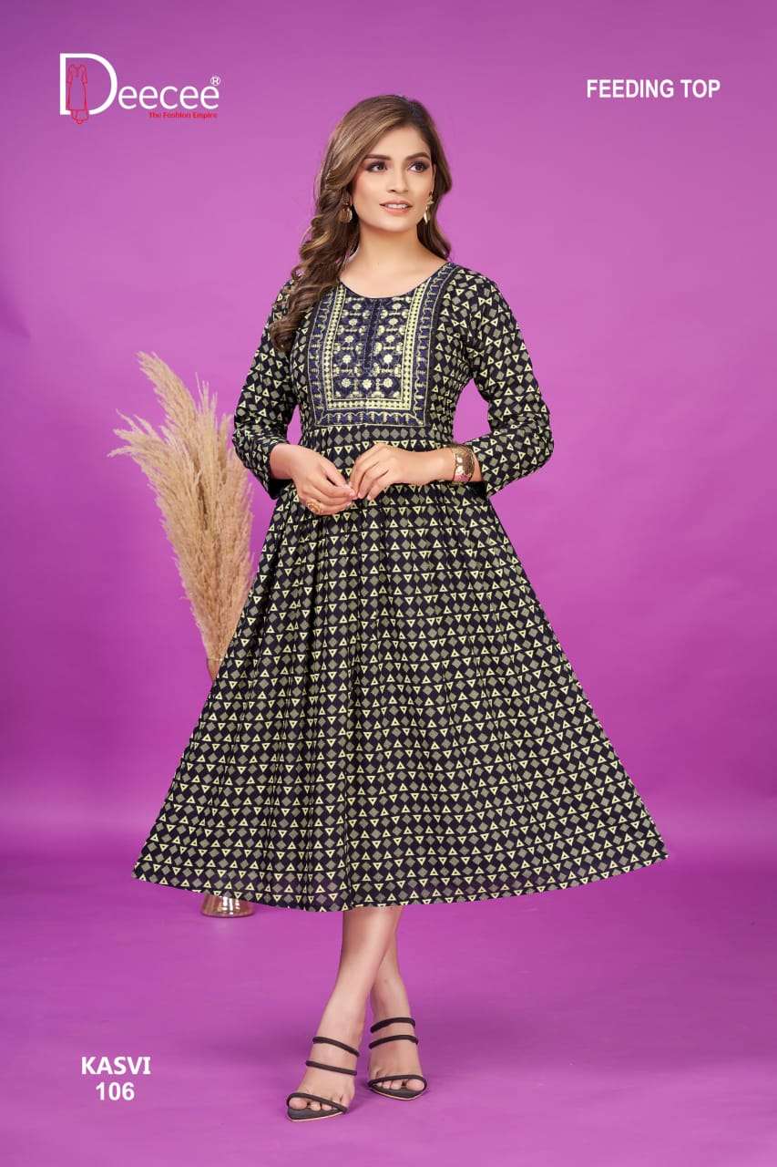 DEE CEE KASVI PURE RAYON PRINTED KURTIS-00093