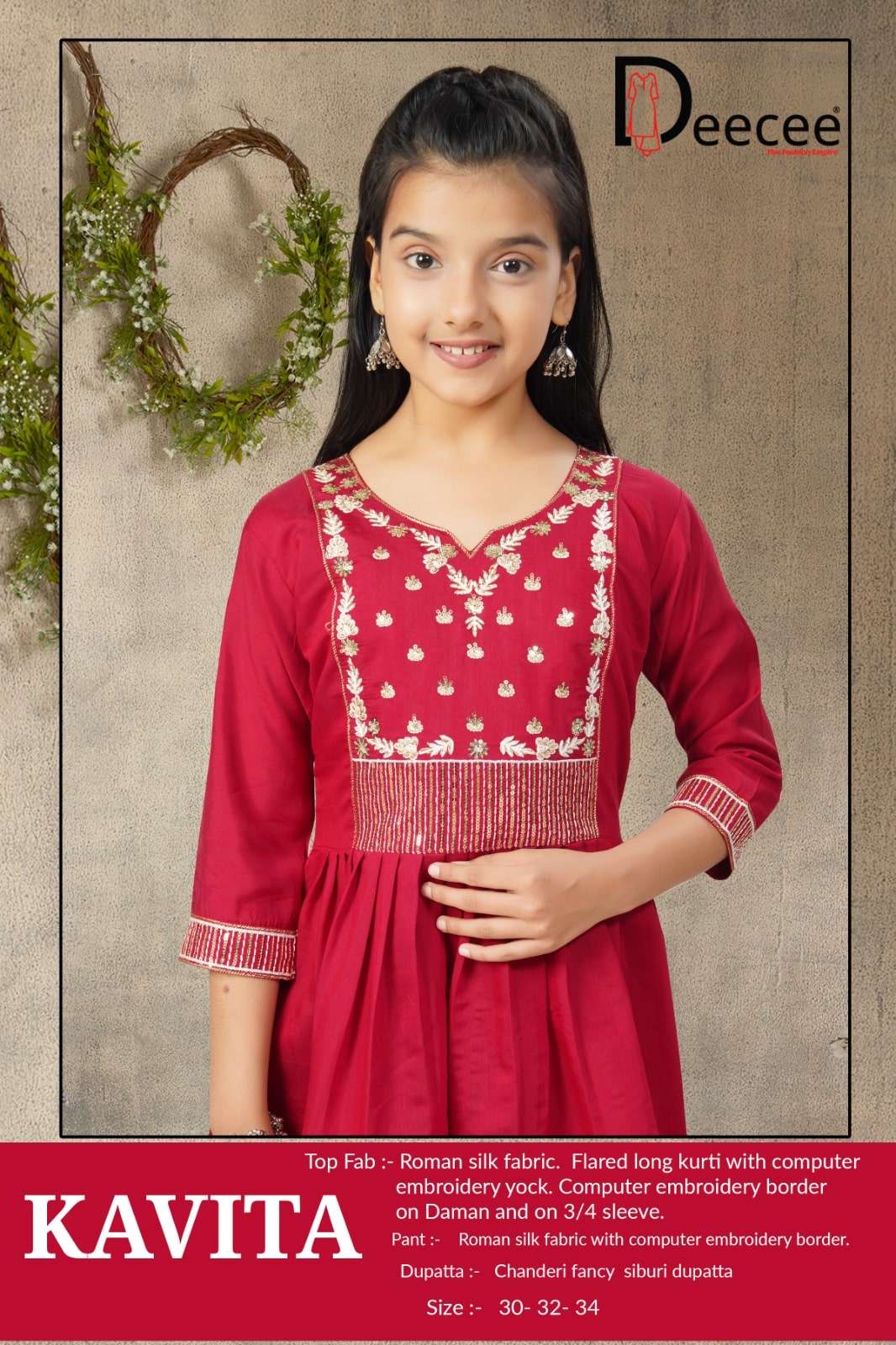 DEE CEE KAVITA PURE ROMAN SILK EMBROIDERY DRESSES-00093