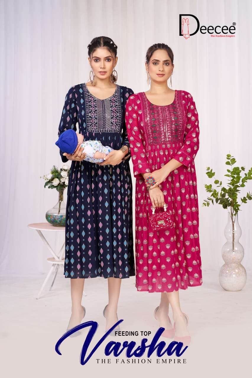 DEE CEE VARSHA PURE RAYON PRINTED KURTIS-00093