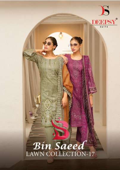 DEEPSY SUIT BIN SAEED VOL-17 PURE COTTON EMBROIDERY PAKISTANI DRESSES-00201