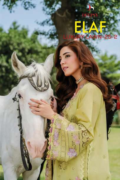 DEEPSY SUIT ELAF LUXURY LAWN COLLECTION VOL-02 PURE COTTON EMBROIDERY PAKISTANI DRESSES-00011