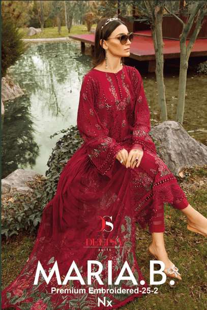 DEEPSY SUIT MARIA.B PREMIUM-25 VOL-02 NX HEAVY EMBROIDERY COTTON PAKISTANI DRESSES-00011