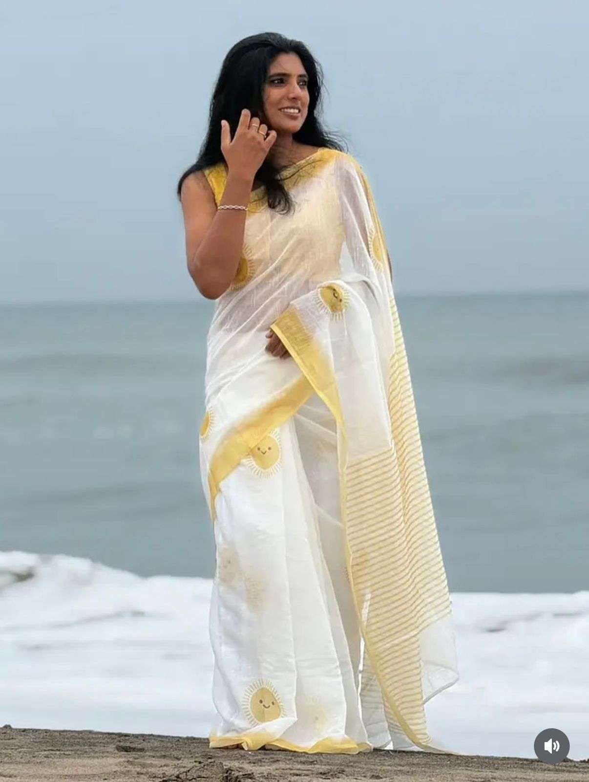DF-261 SUNRISE BY ASLIWHOLESALE DESIGNER PURE LINEN PRINTED SAREE-00057