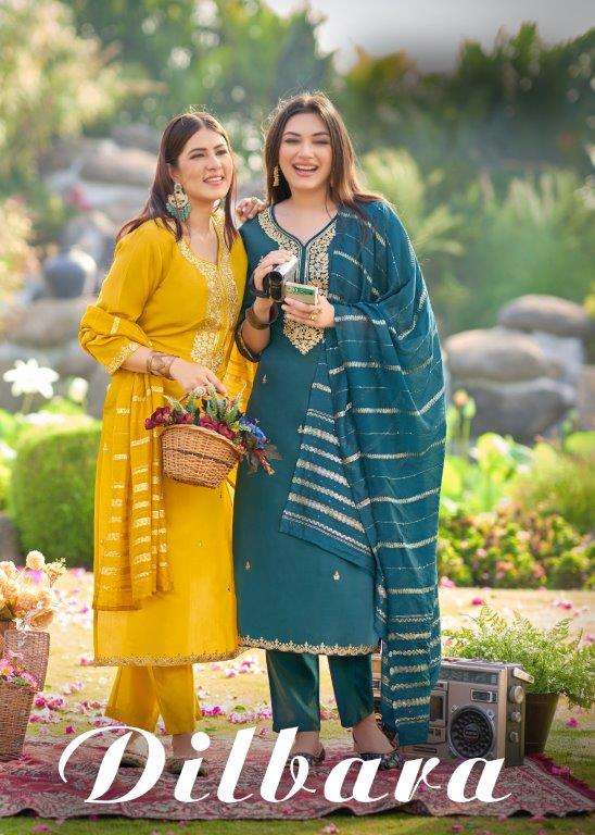 DILBARA BY ASLIWHOLESALE DESIGNER 1001 TO 1008 SERIES PURE FANCY EMBRODIERY DRESSES-00097