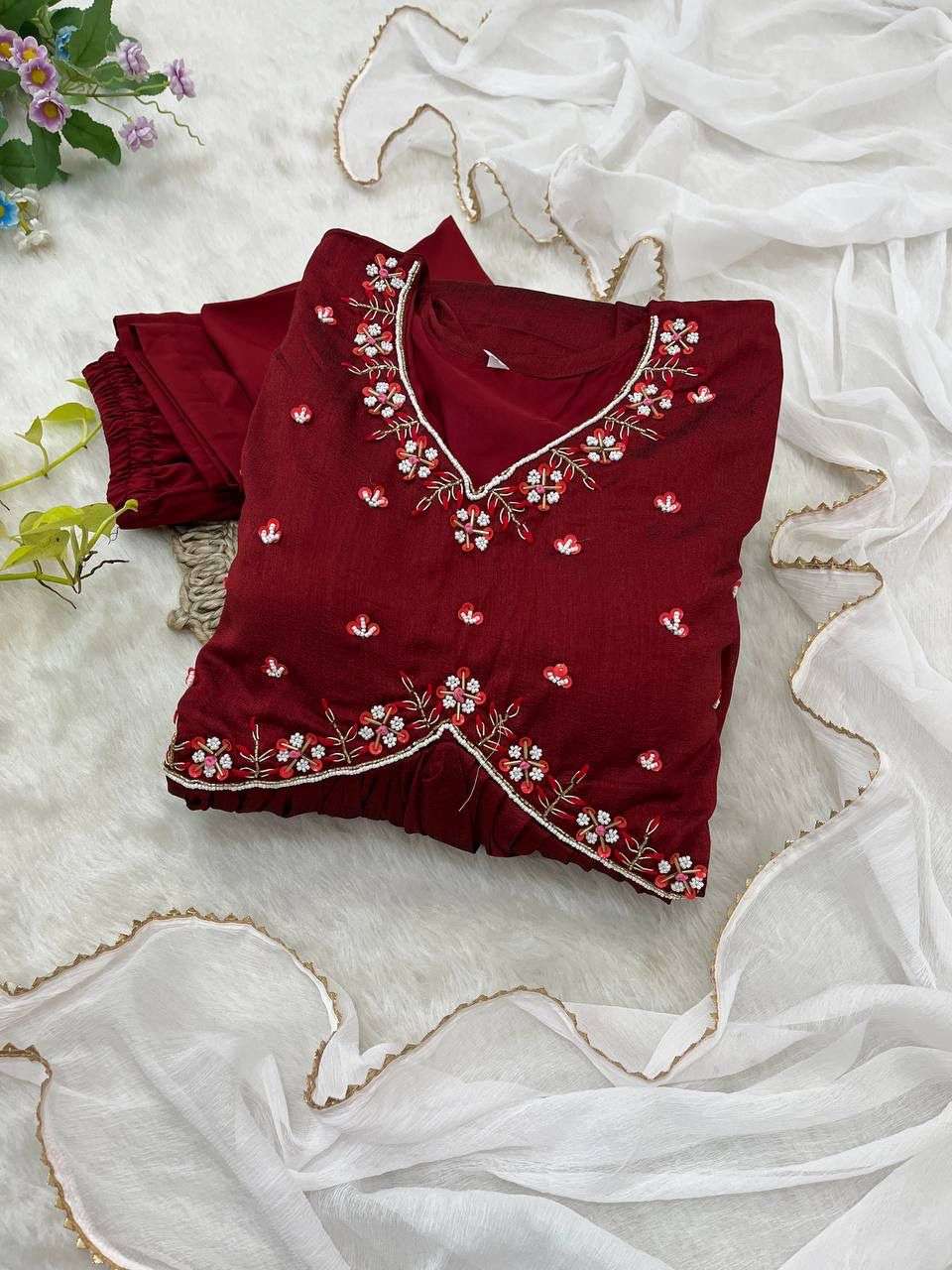 DN-392 BY ASLIWHOLESALE DESIGNER PURE VICHITRA SILK EMBROIDERY DRESSES-00232