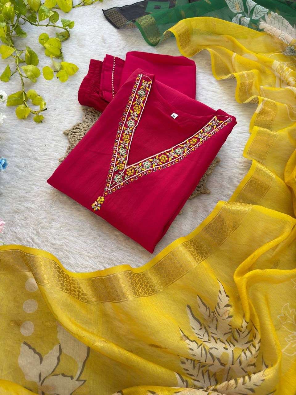 DN-454 BY ASLIWHOLESALE DESINGER PURE ROMAN SILK EMBROIDERY PRINTED DRESSES-00232