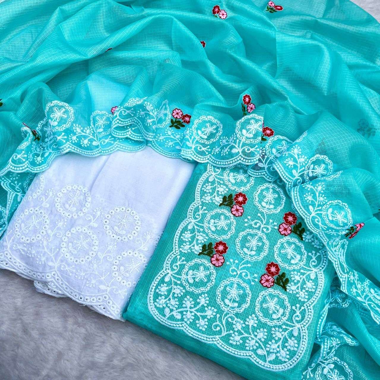 DN-484 BY ASLIWHOLESALE DESIGNER PURE FANCY EMBROIDERY DRESSES-00232