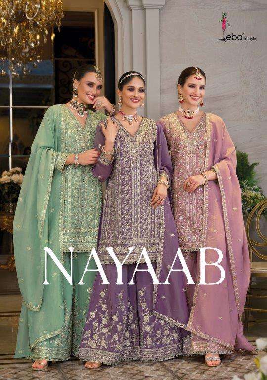 EBA LIFESTYLE NAYAAB 1914 TO 1916 SERIES PURE SIMAR EMBROIDERY DRESSES-00289