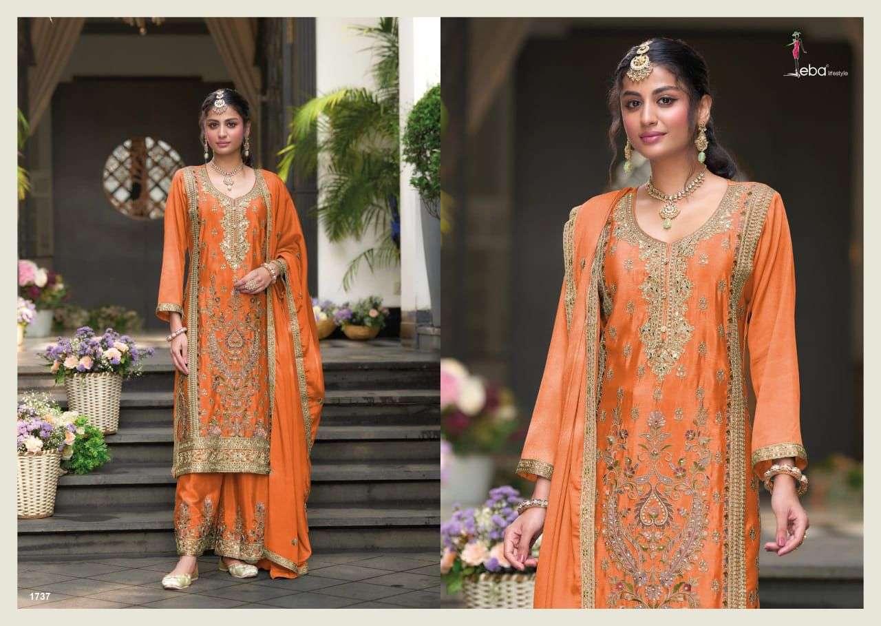 EBA LIFESTYLE RABY 1737 SERIES PURE CHINON EMBROIDERY DRESSES-00289