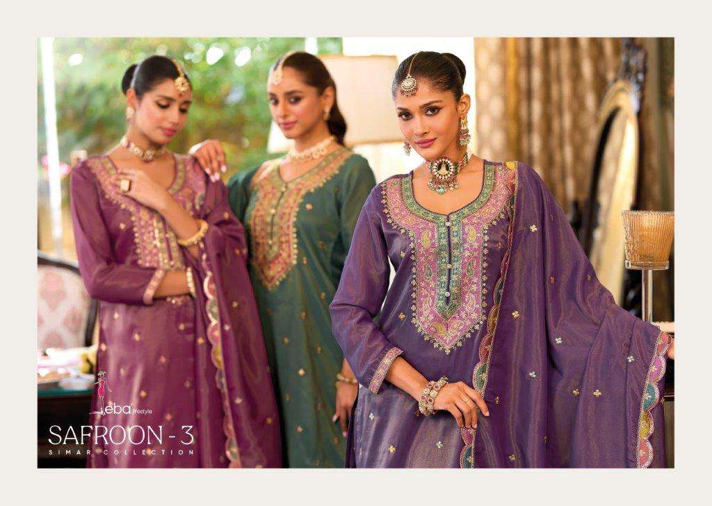 EBA LIFESTYLE SAFROON VOL-3 1865 TO 1867 SERIES PURE SIMAR EMBROIDERY DRESSES-00289