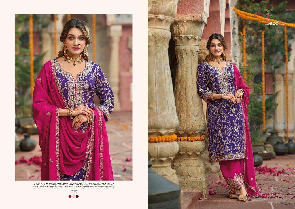 EBA LIFESTYLE SANGIT 1787 TO 1789 SERIES PURE CHINON EMBROIDERY DRESSES-00289