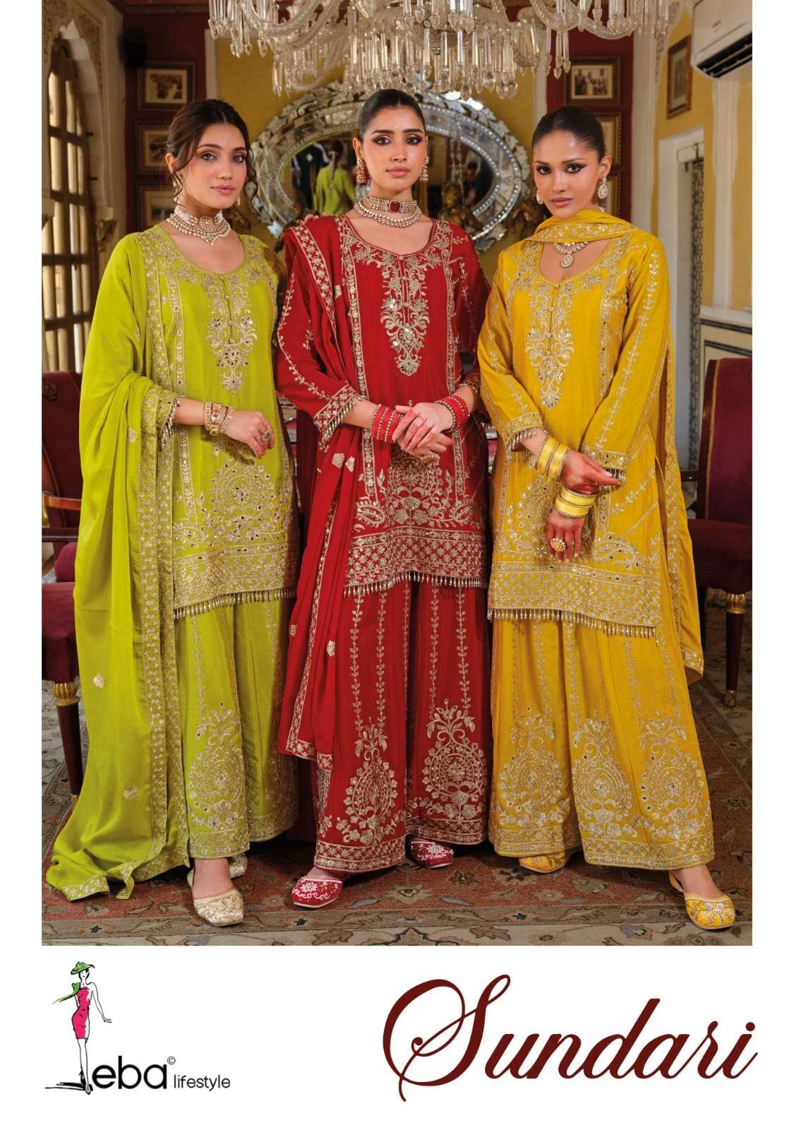 EBA LIFESTYLE SUNDARI 1941 TO 1944 SERIES PURE CHINON EMBROIDERY DRESSES-00289
