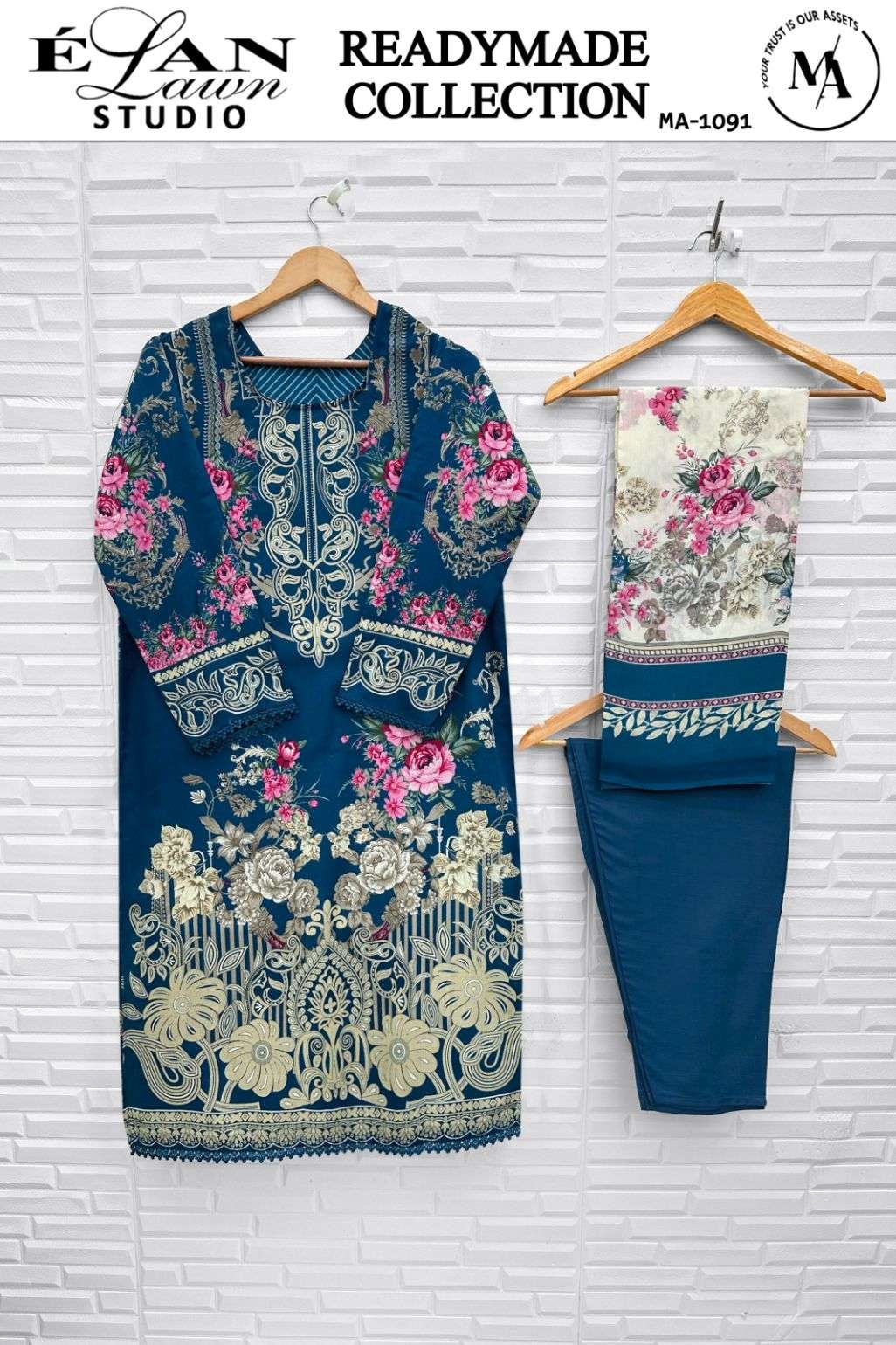 ELAN LAWN STUDIO MA-1091 TO 1096 SERIES PURE LAWN COTTON PRINTED DRSSES-00245