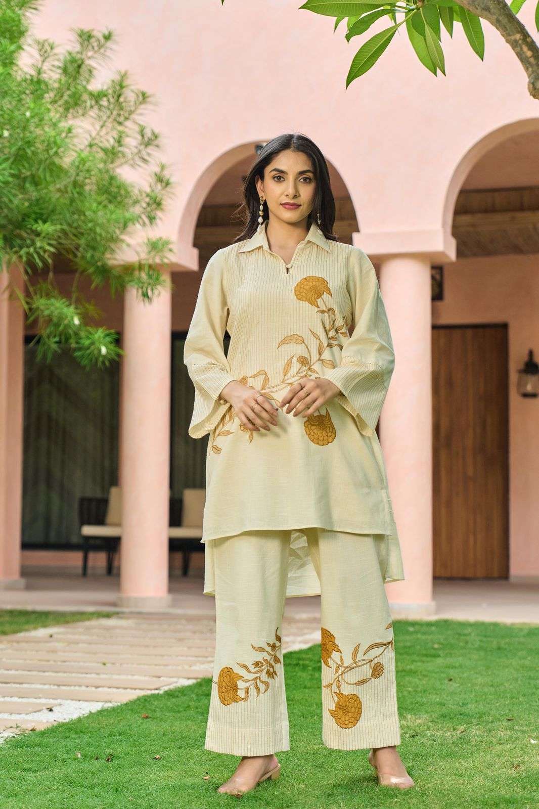ENSTINKT PLUS COTTON SERIES-48 PURE COTTON EMBROIDERY CO-ORD SET-00288