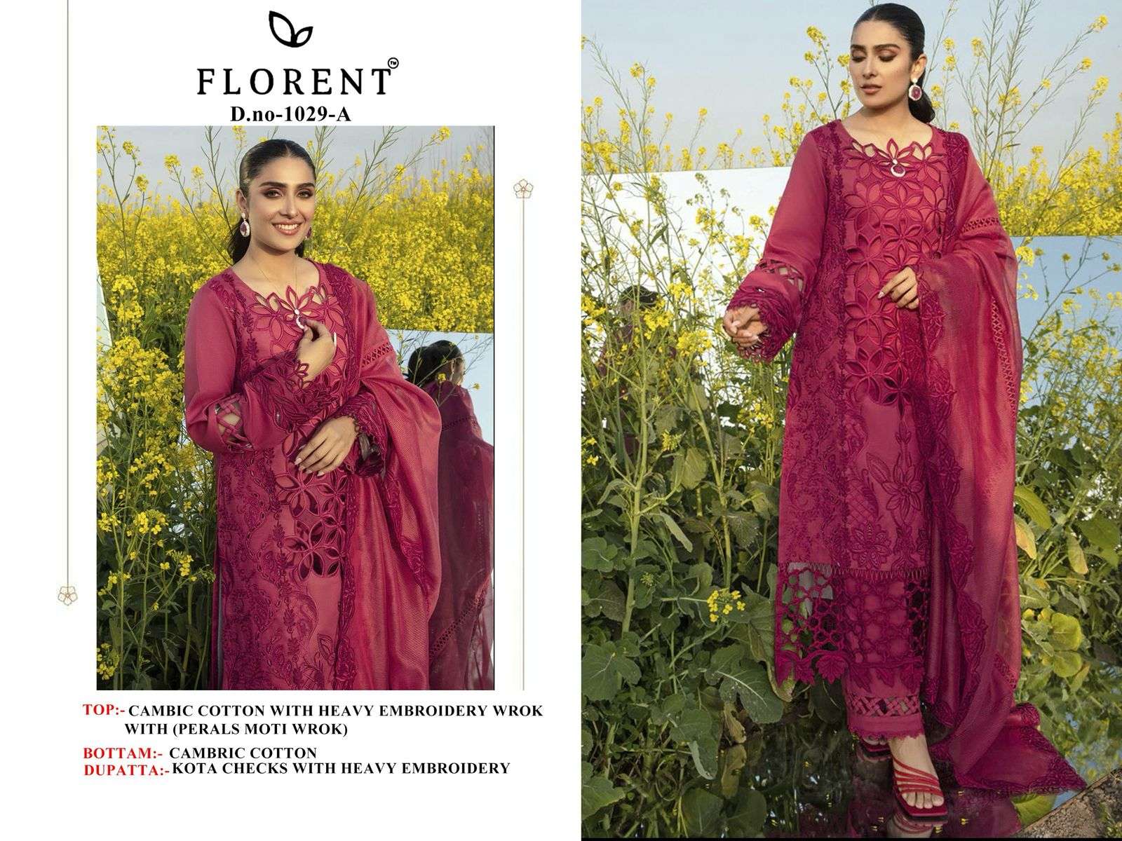 FLORENT 1029 PURE CAMBRIC COTTON EMBROIDERY PAKISTANI DRESSES-00062