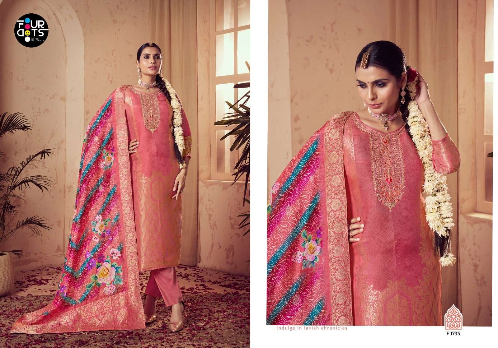 FOUR DOTS TULSI PURE MUSLIN JACQUARD DRESSES-00028