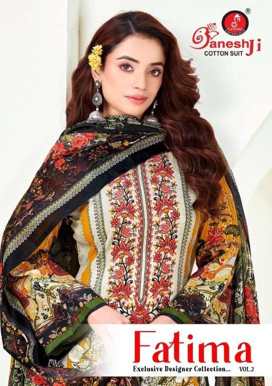 GANESHJI FATIMA VOL-2 2001 TO 2008 SERIES PURE COTTON PRINTED DRESSES-00015