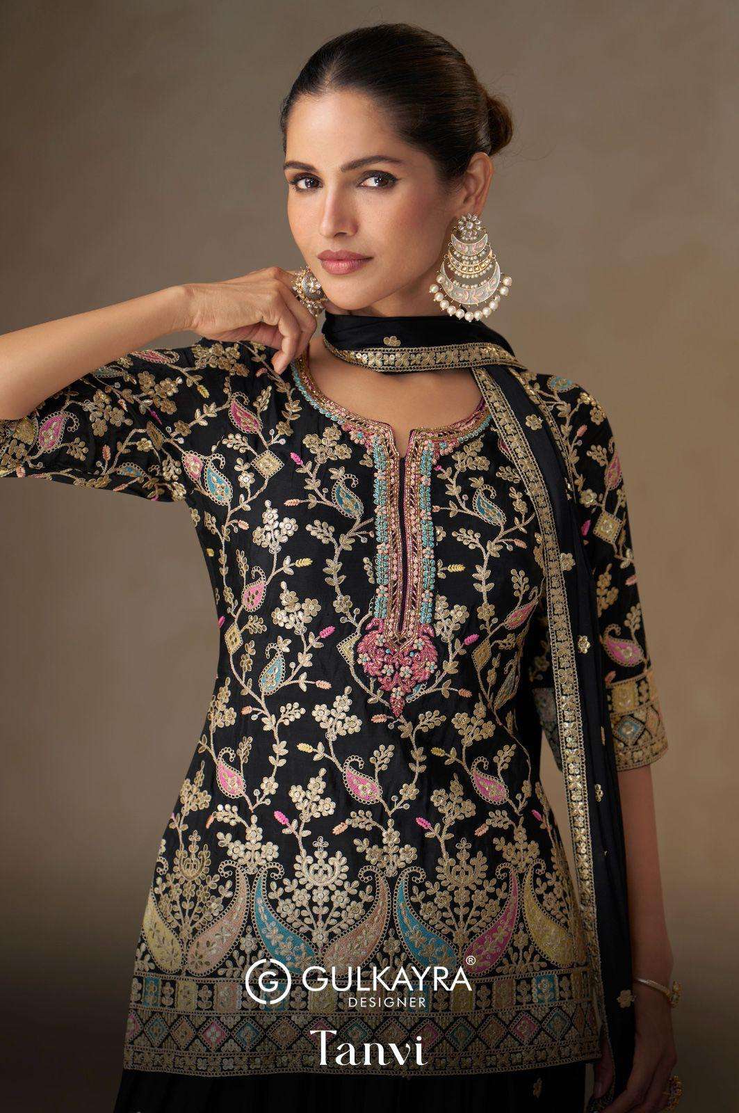 GULKAYRA TANVI PURE REAL CHINON EMBROIDERY DRESSES-00028