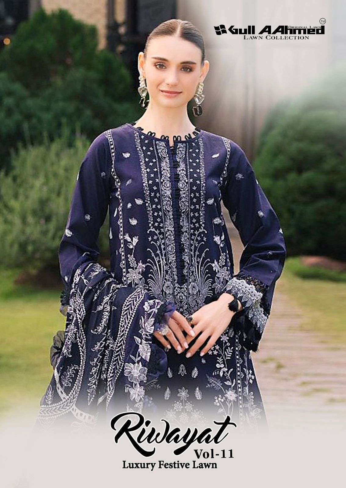 GULLAAHMED RIWAYAT VOL-11 PURE LAWN PAKISTANI DERESSES-00062