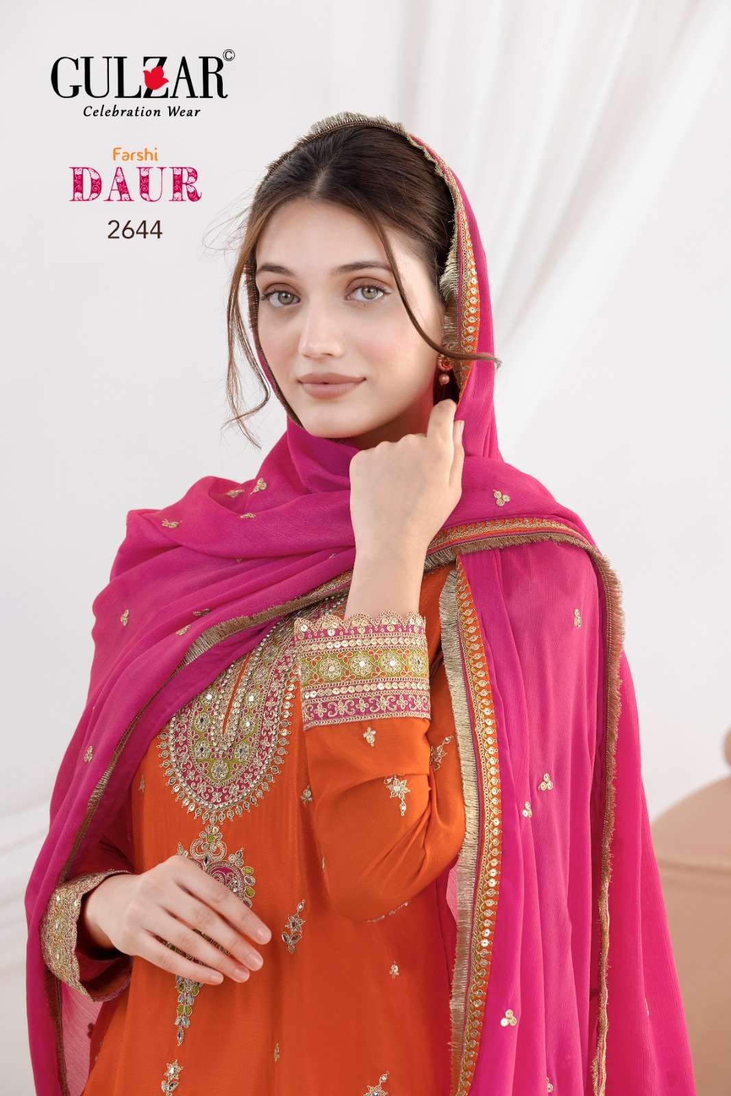 GULZAR DAUR PURE CHINON EMBROIDERY DRESSES-00150