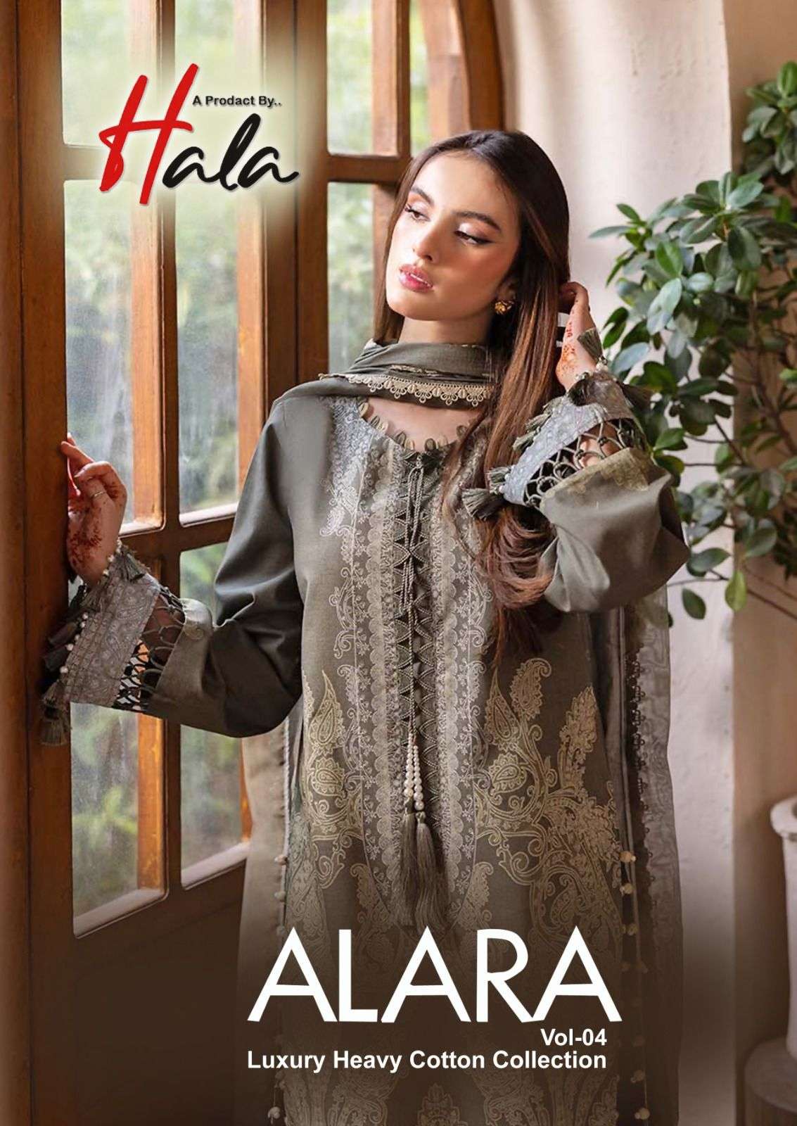 HALA ALARA VOL-04 PURE HEAVY LAWN COTTON PRINTD PAKISTANI DRESSES-00062