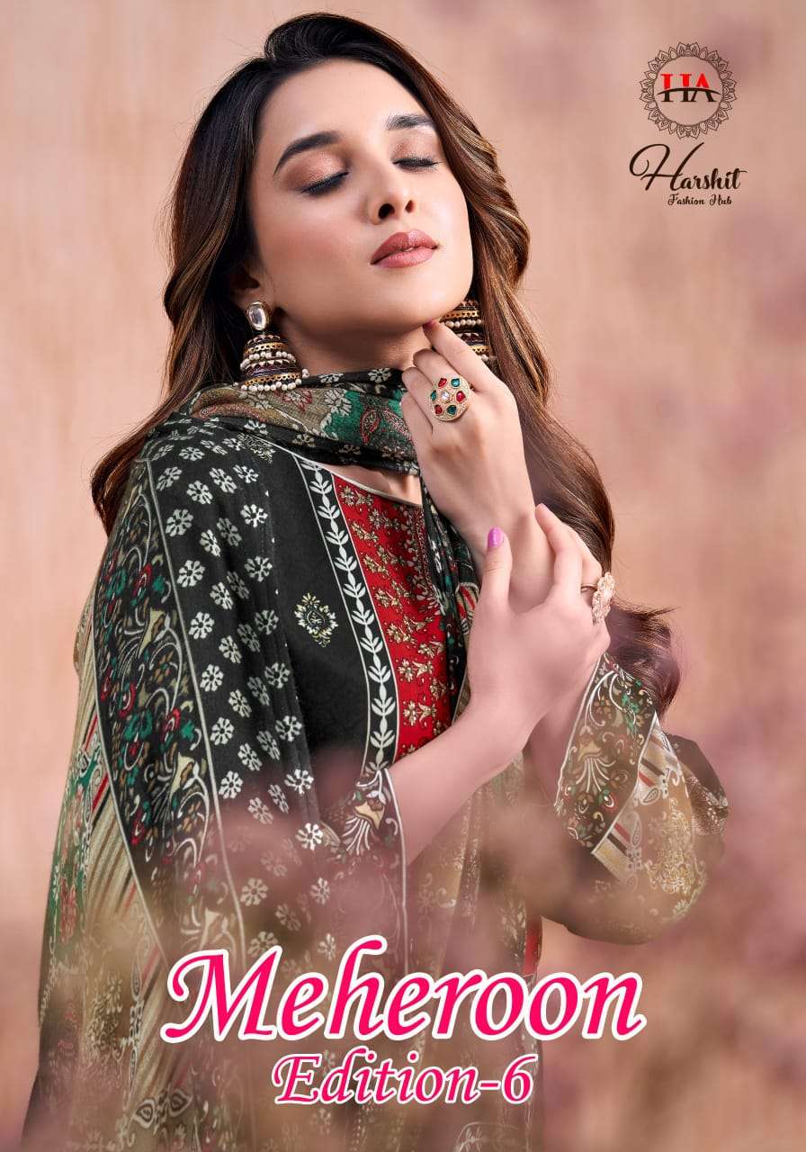 HARSHIT FASHION HUB MEHEROON VOL-06 PURE VISCOSE RAYON PRINTED PAKISTANI DRESSES-00201