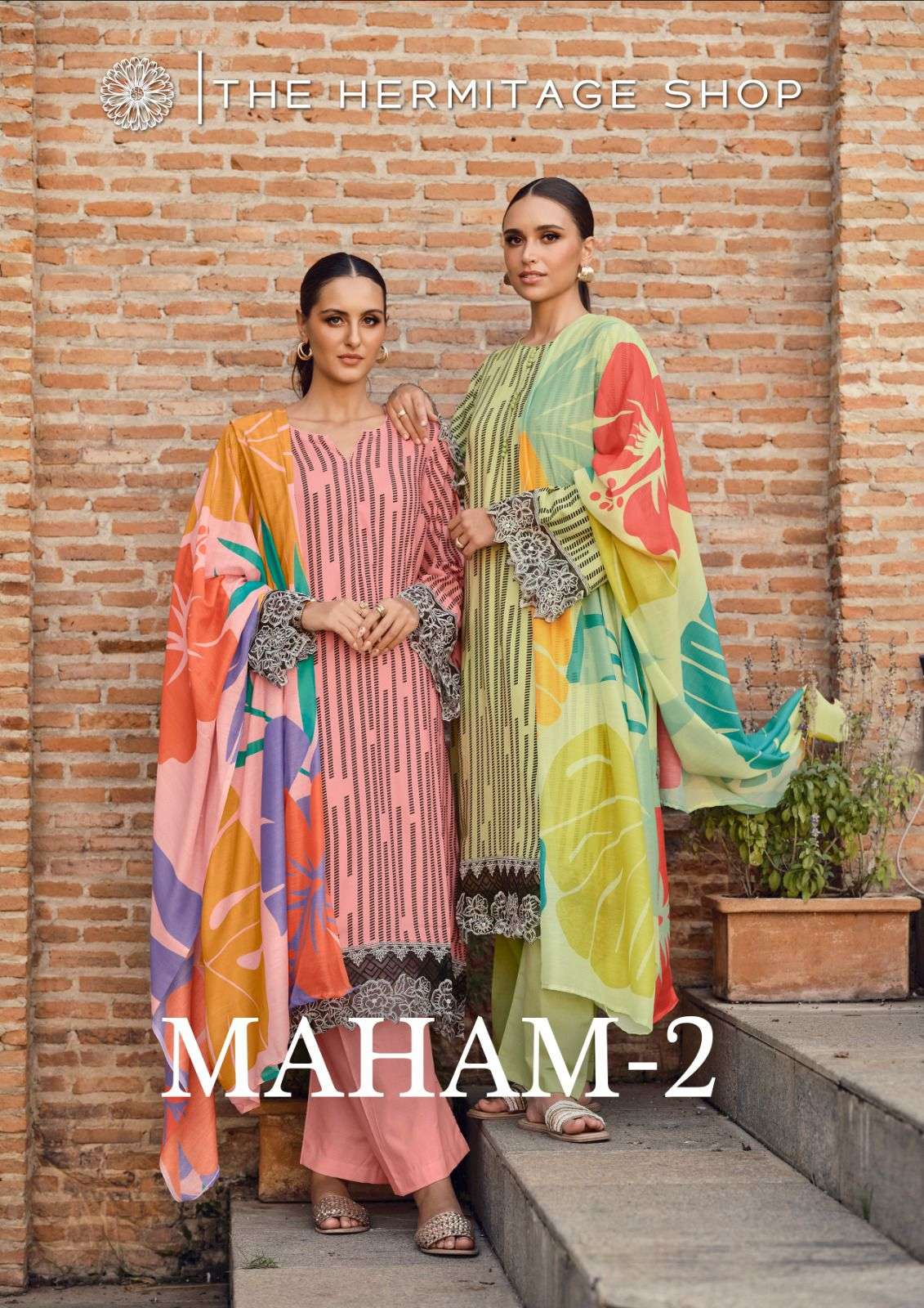 HERMITAGE MAHAM VOL-02 PURE JAM SATIN PRINTED EMBROIDERY PAKISTANI DRESSES-00201