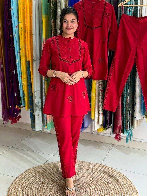 HIMANSHI VOL-874 BY ASLIWHOLESALE DESIGNER PURE COTTON EMBROIDERY CO-ORD SET-00211