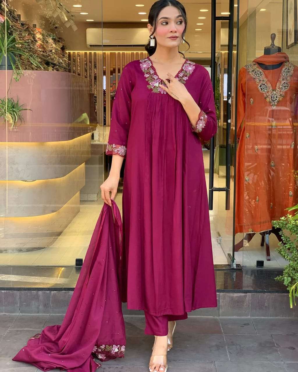 HIMANSHI VOL-880 BY ASLIWHOLESALE DESIGNER PURE COTTON EMBROIDERY DRESSES-00211
