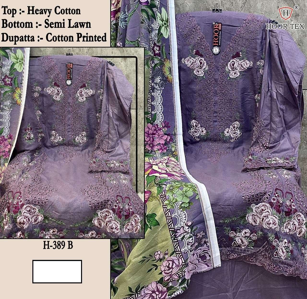 HOOR TEX H-389 HEAVY COTTON PAKISTANI DRESS-00020
