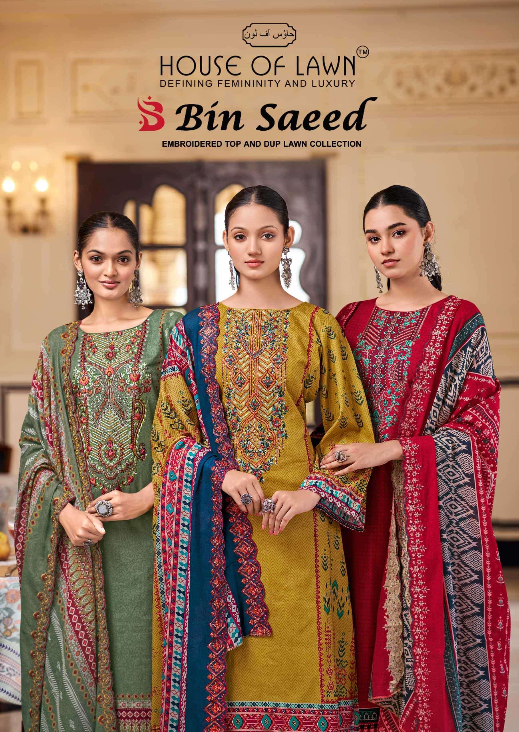 HOUSE OF LAWN BIN SAEED VOL-02 PURE COTTON PRINTED PAKISTANI DRESSES-00011