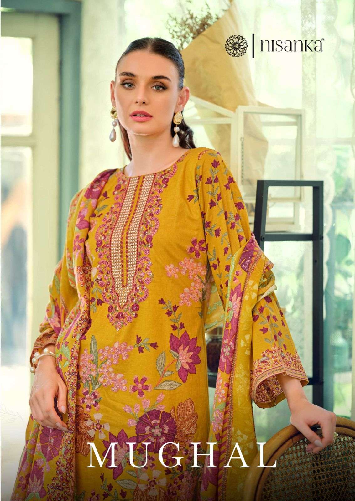INSANKA MUGHAL PURE LAWN COTTON EMBROIDERY PAKISTANI DRESSES-00201