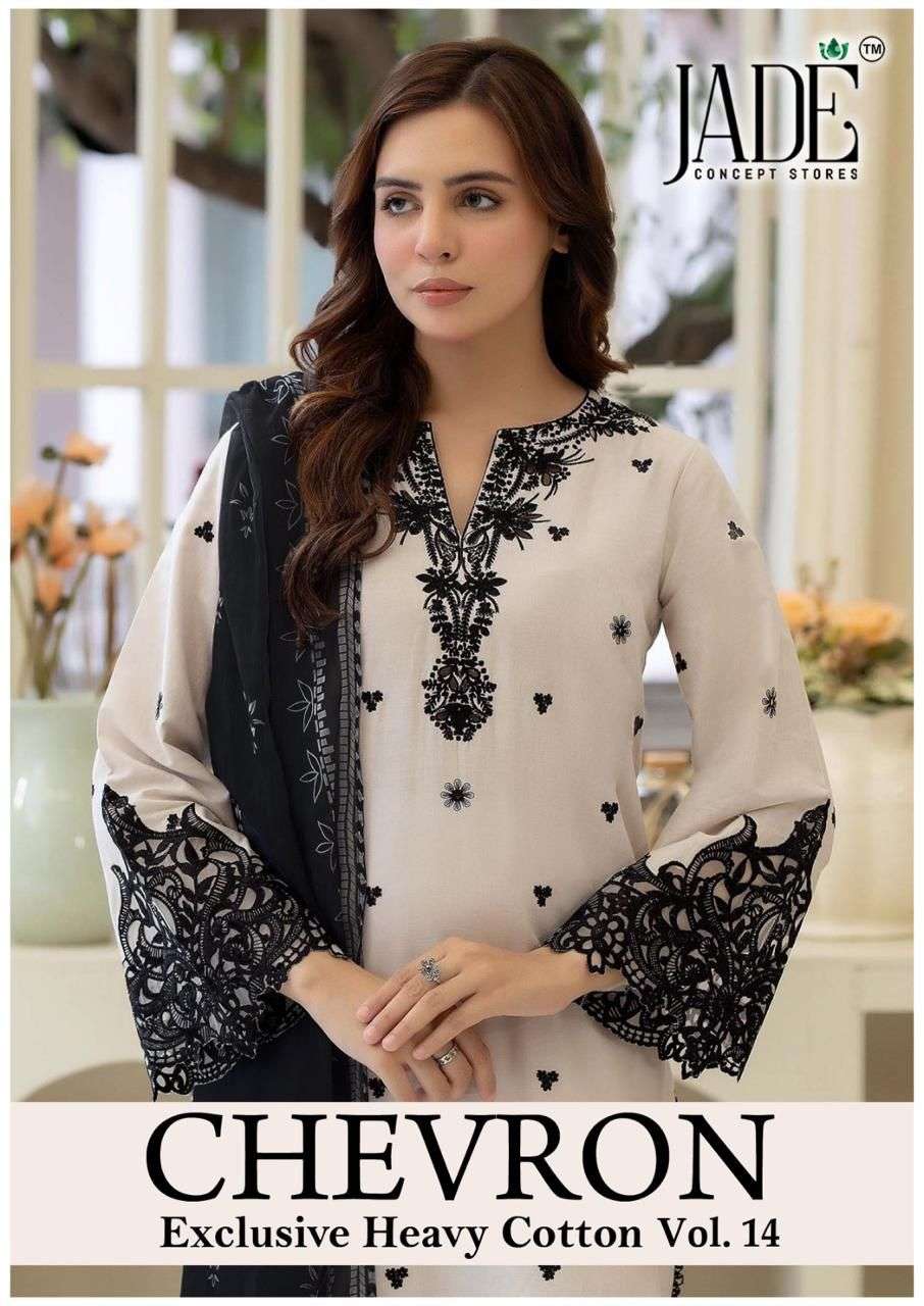 JADE CHEVRON EXCLUSIVE VOL-14 131  TO 136 SERIES PURE COTTON PRINTED PAKISTANI DRESSES-00062