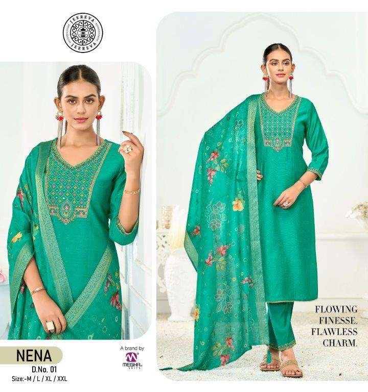 JEEREVA NEHA 01 TO 02 SERIES PURE SILK DRESSES-00301