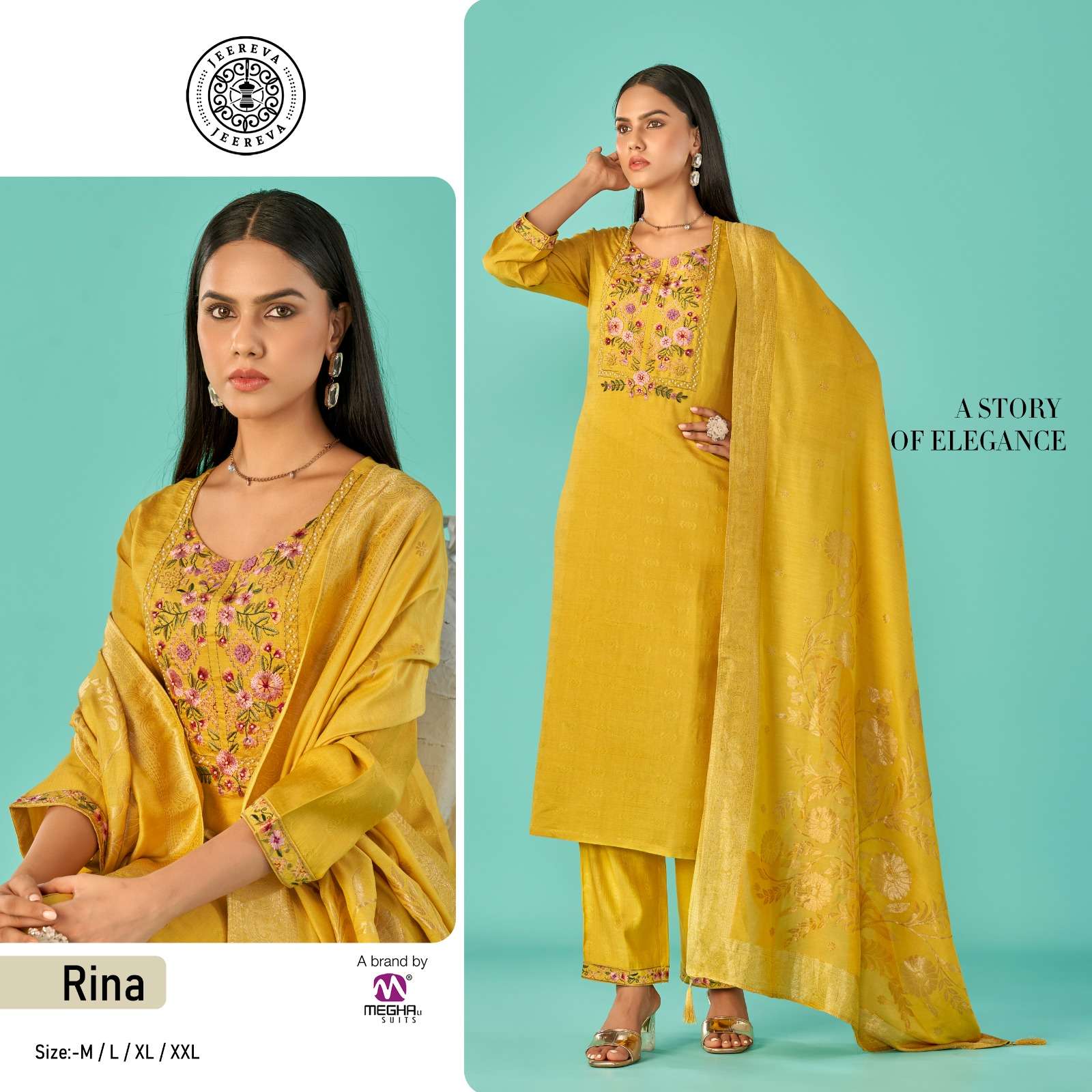 JEEREVA RINA PURE SILK EMBROIDERY DRESSES-00301