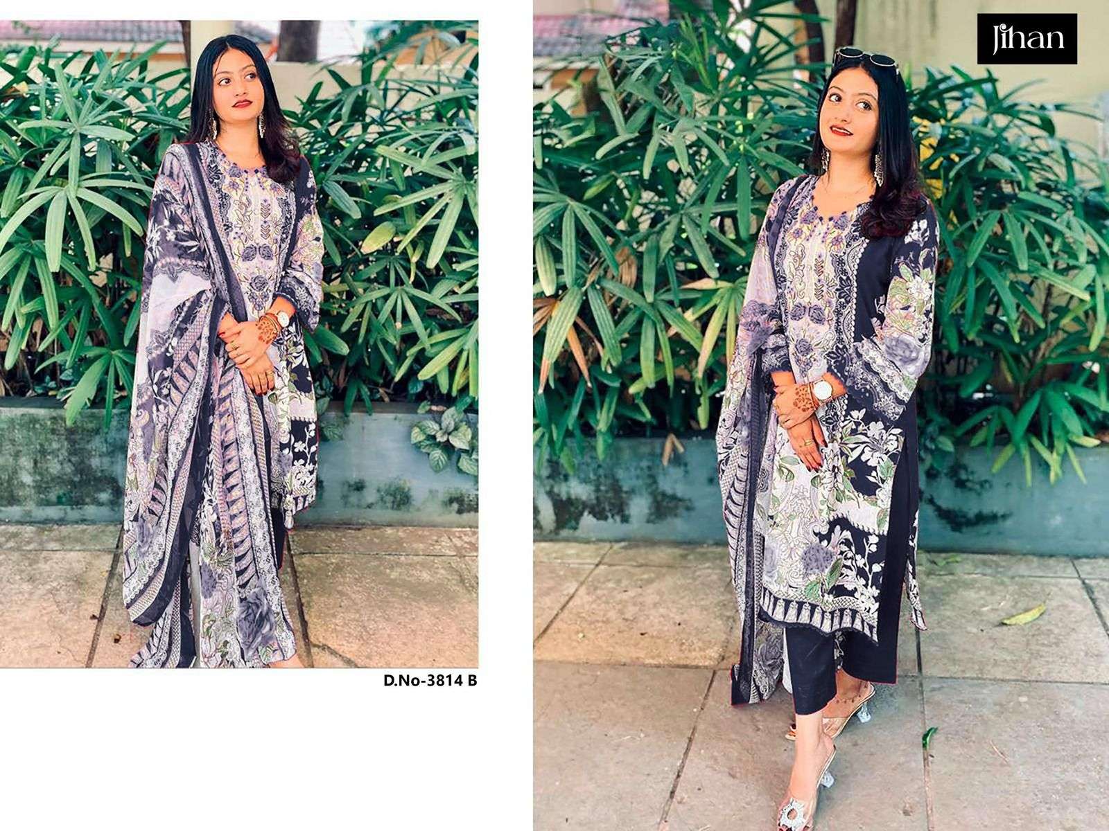 JIHAN 3814 PURE COTTON PRINTED EMBROIDERY PAKISTANI DRESSES-00201