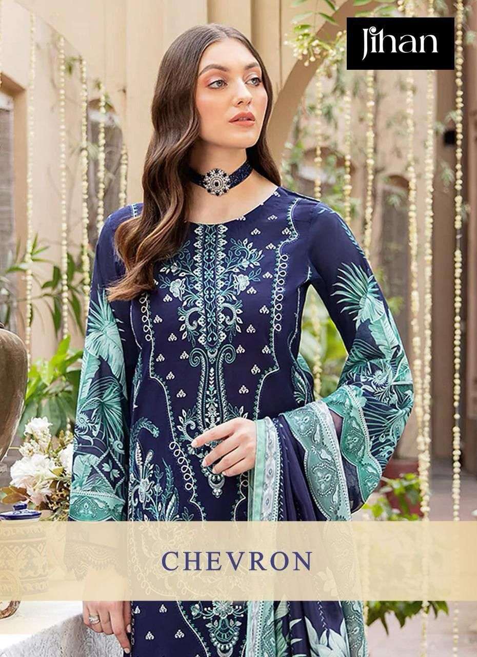 JIHAN CHEVRON 3403 SERIES PURE COTTON EMBROIDERY DRESSES-00201