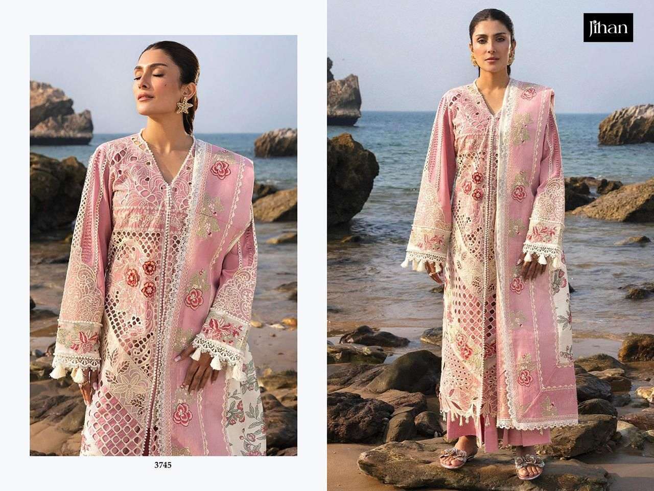 JIHAN SIRENE LUXURY LAWN COLLECTION-25 VOL-02 PURE COTTON EMBROIDERY PAKISTANI DRESSES-00201