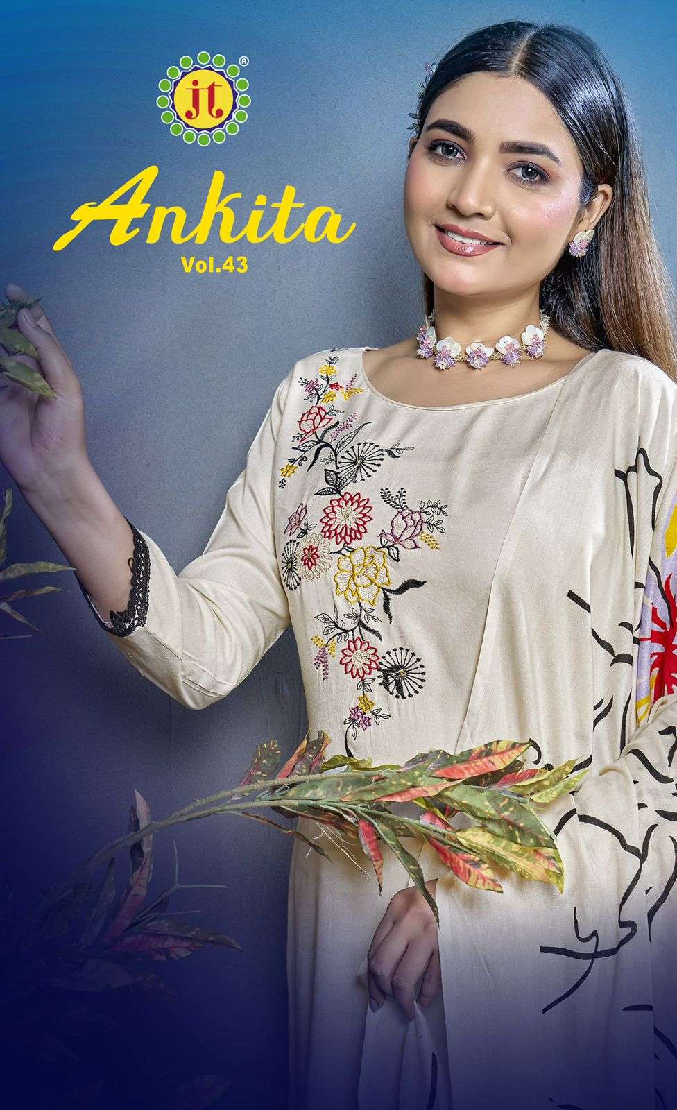 JT TEXTILE ANKITA VOL-43 PURE RAYON PRINTED PAKISTANI DRESSES-00062