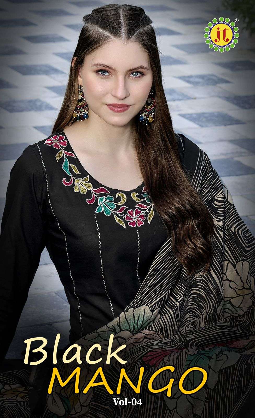 JT TEXTILE BLACK MANGO VOL-04 PURE RAYON EMBROIDERY PAKISTANI DRESSES-00201