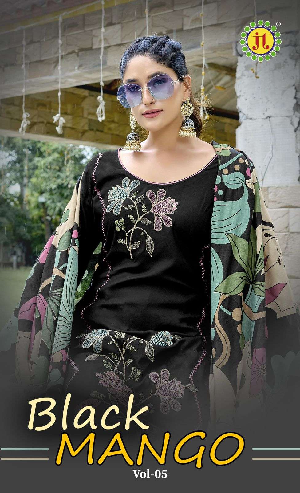 JT TEXTILE BLACK MANGO VOL-05 PURE RAYON EMBROIDERY PAKISTANI DRESSES-00201