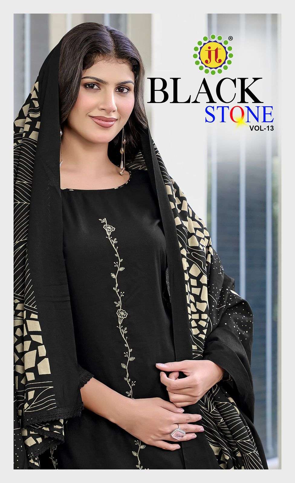 JT TEXTILE BLACK STONE VOL-13 PURE RAYON EMBROIDERY PAKISTANI DRESSES-00201